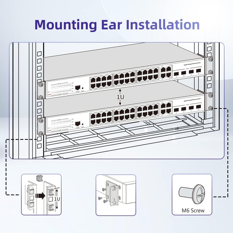 PhyinLan 19" Rack Mount Kit for Cisco Switches 2960-X/2960-XR Series and 3650/3850 Series Universal Rack Ears - Image 4